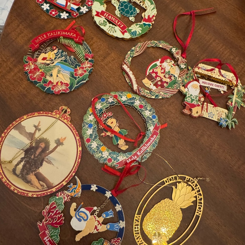 Hawaiian Christmas Ornaments Set - mele kalikimaka